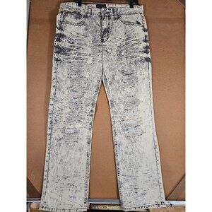 Vintage Blue Stitch Jeans Men's 36x32 Slim Fit Cotton Blend Denim